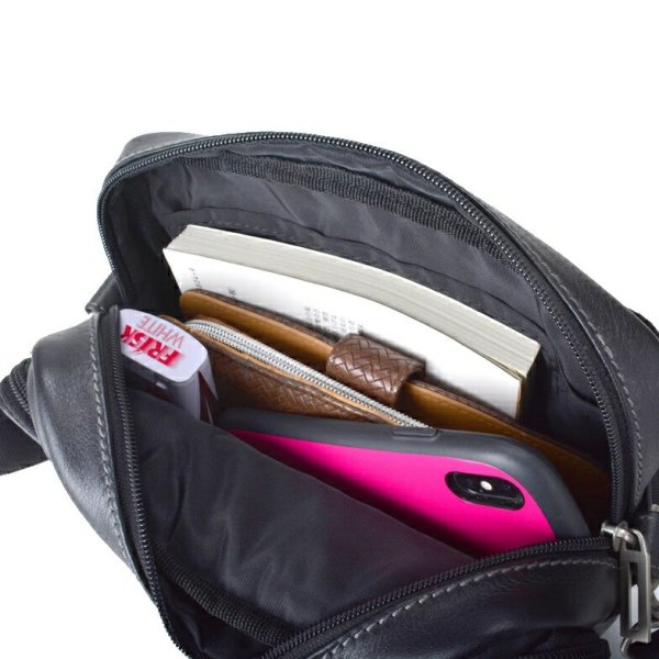 ショルダーバッグ牛革リアルレザー肩掛け斜め掛け小さめ横型鞄メンズブランドSAXONサクソン5043サコッシュ本革クロお散歩冠婚葬祭旅行外出