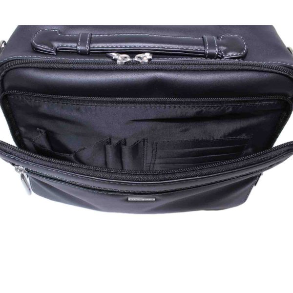 画像5: ショルダーバッグ 牛革 リアルレザー 肩掛け 斜め掛け 持ち手付き 横型 鞄 メンズ ブランド SAXON サクソン 5047 本革 クロ お散歩 冠婚葬祭 旅行 外出 (5)