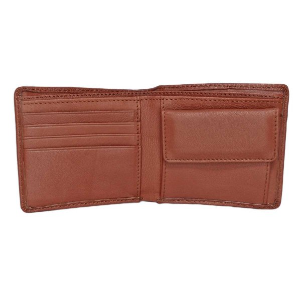 サイフ二つ折り財布小銭入れ付き本革メンズブランドEDWIN[エドウィン]山羊革ゴートレザーウォレットギフトプレゼント