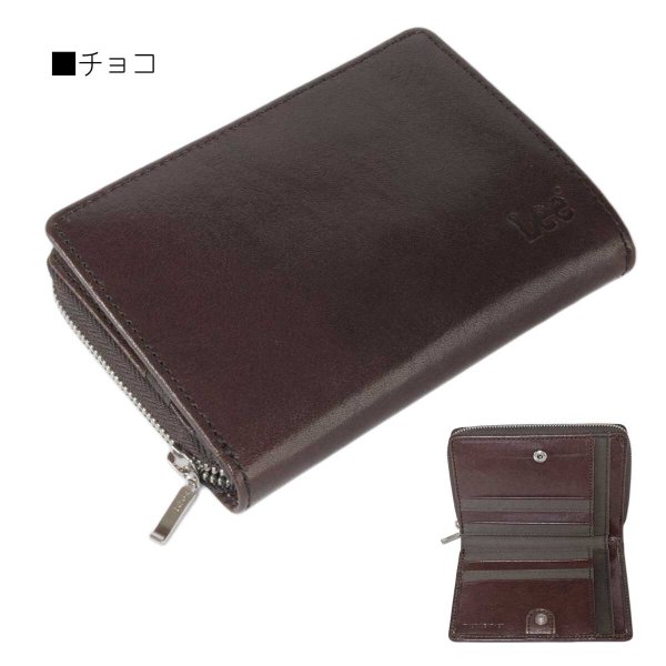 財布二つ折り深札入れブランドメンズサイフ本革Lee[リー]No:520266イタリアンレザーウォレットラウンドファスナー小銭入れカードポケットギフトプレゼント