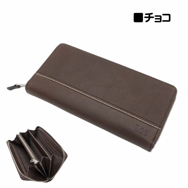 財布束入れウォレットブランドメンズレディースサイフ牛革Lee[リー]No:520526ラウンドファスナーレザーおしゃれなステッチファスナー小銭入れカードポケットギフトプレゼントサステナブル