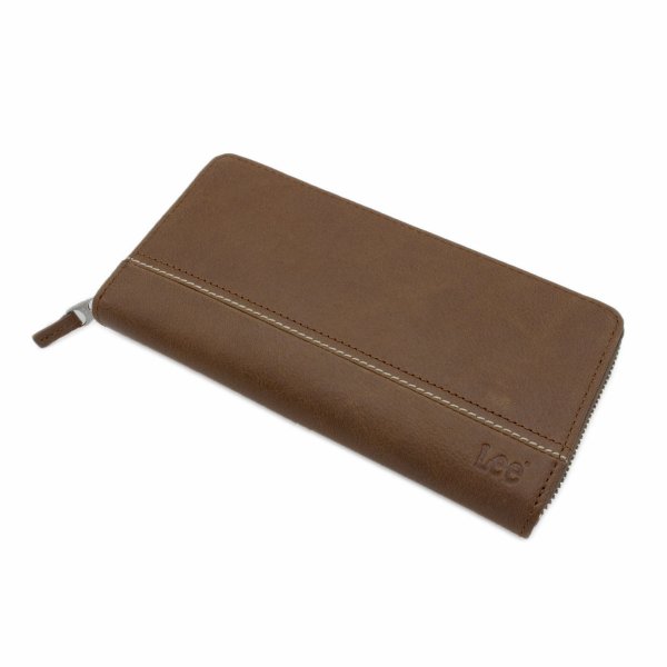 財布束入れウォレットブランドメンズレディースサイフ牛革Lee[リー]No:520526ラウンドファスナーレザーおしゃれなステッチファスナー小銭入れカードポケットギフトプレゼントサステナブル