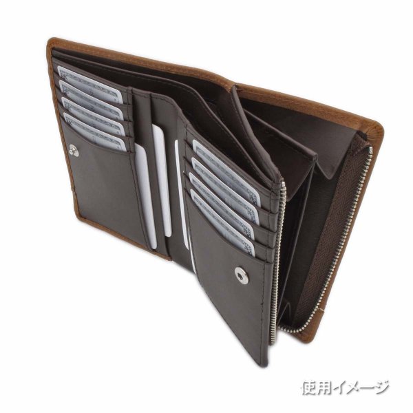 財布二つ折り深札入れブランドメンズレディースサイフ牛革Lee[リー]No:520527レザーおしゃれなステッチウォレットＬ字ファスナー大型小銭入れカードポケットギフトプレゼントサステナブル