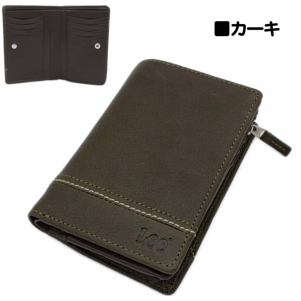 財布二つ折り深札入れブランドメンズレディースサイフ牛革Lee[リー]No:520527レザーおしゃれなステッチウォレットＬ字ファスナー大型小銭入れカードポケットギフトプレゼントサステナブル