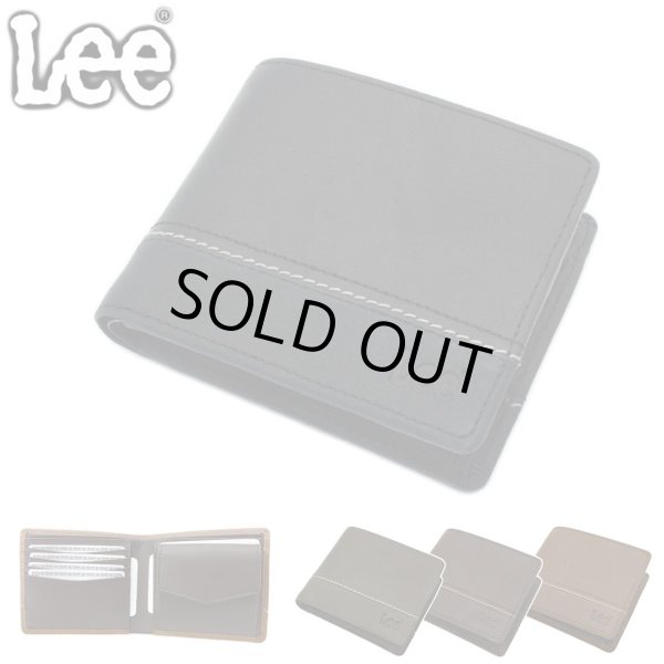 財布二つ折り小銭入れ付き牛革ブランドメンズおしゃれなステッチサイフLee[リー]No:520529レザーウォレットギフトプレゼントサステナブル
