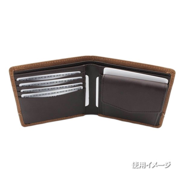 財布二つ折り小銭入れ付き牛革ブランドメンズおしゃれなステッチサイフLee[リー]No:520529レザーウォレットギフトプレゼントサステナブル