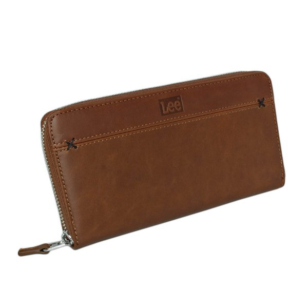 財布束入れ長財布ウォレットメンズレディースサイフ牛革ブランドLee[リー]520691ラウンドファスナーレザーおしゃれなクロスステッチファスナー小銭入れカードポケットギフトプレゼント