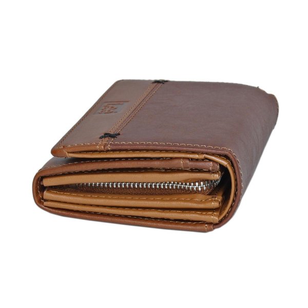 財布二つ折り深札入れブランドメンズサイフ牛革Lee[リー]520694レザーおしゃれなクロスステッチウォレットL字ファスナー大型小銭入れカードポケットギフトプレゼント