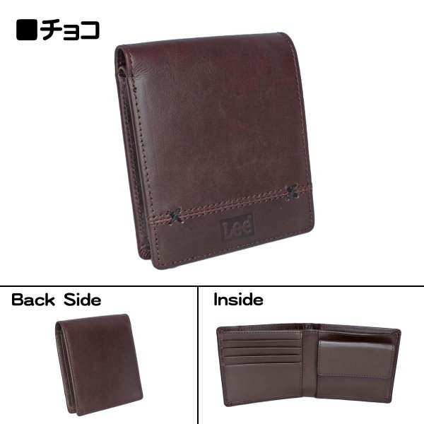 財布二つ折り小銭入れ付き牛革メンズおしゃれなクロスステッチサイフブランドLee[リー]520695レザーウォレットギフトプレゼント