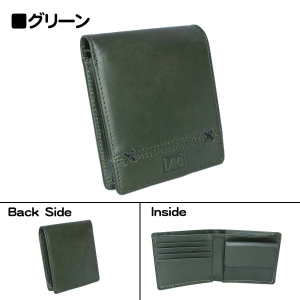 財布二つ折り小銭入れ付き牛革メンズおしゃれなクロスステッチサイフブランドLee[リー]520695レザーウォレットギフトプレゼント