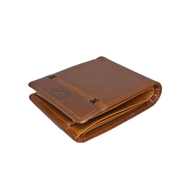 財布二つ折り小銭入れ付き牛革メンズおしゃれなクロスステッチサイフブランドLee[リー]520695レザーウォレットギフトプレゼント