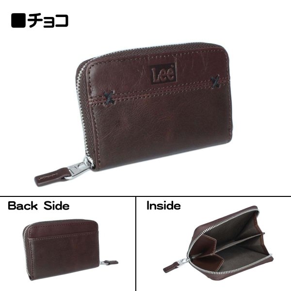 財布小銭入れサイフカード収納本革メンズレディースサイフブランド牛革Lee[リー]520696レザーウォレットラウンドファスナー式ギフトプレゼント