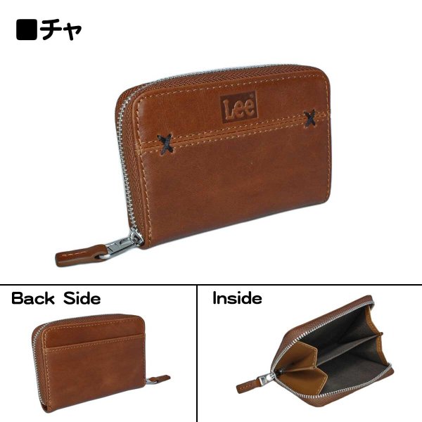 財布小銭入れサイフカード収納本革メンズレディースサイフブランド牛革Lee[リー]520696レザーウォレットラウンドファスナー式ギフトプレゼント