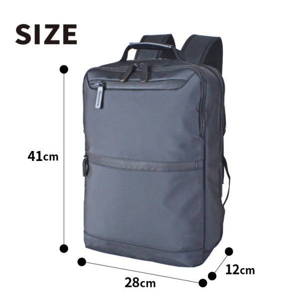 画像10: ビジネスリュック A4 ビジネスバッグ メンズ レディース ブランド SAXON 5244 縦型 2Way ナローリュック 軽量 撥水 防滴 防汚 パソコンバッグ ノートPC 対応 キャリーオン 通勤 通学 就活 (10)