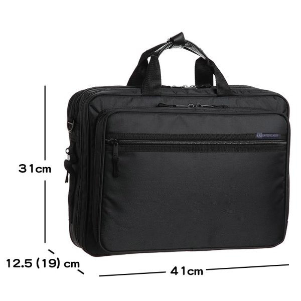 画像10: ビジネスバッグ リュック機能 メンズ レディース 大容量 B4ファイル対応 2層式 ブランド UNITED CLASSY ノートＰＣ対応 マチ拡張機能 ショルダーベルト 3Way 黒 横型 通勤 通学 出張 (10)