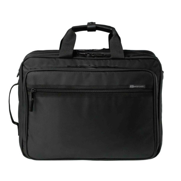 画像2: ビジネスバッグ リュック機能 メンズ レディース 大容量 B4ファイル対応 2層式 ブランド UNITED CLASSY ノートＰＣ対応 マチ拡張機能 ショルダーベルト 3Way 黒 横型 通勤 通学 出張 (2)