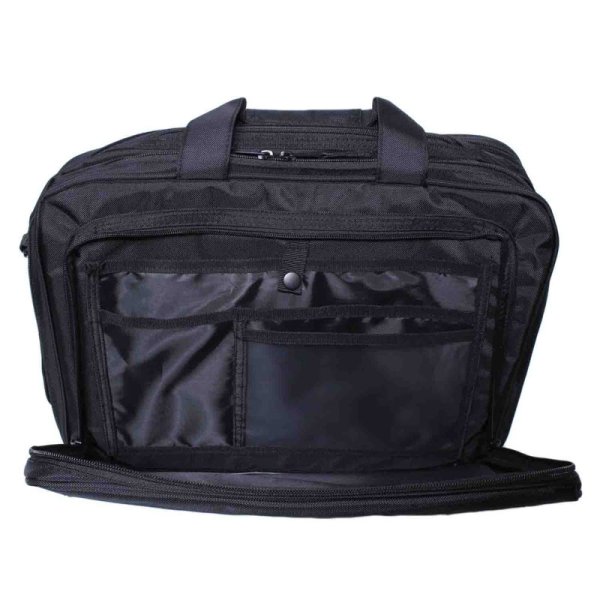 画像3: ビジネスバッグ リュック機能 メンズ レディース 大容量 B4ファイル対応 2層式 ブランド UNITED CLASSY ノートＰＣ対応 マチ拡張機能 ショルダーベルト 3Way 黒 横型 通勤 通学 出張 (3)