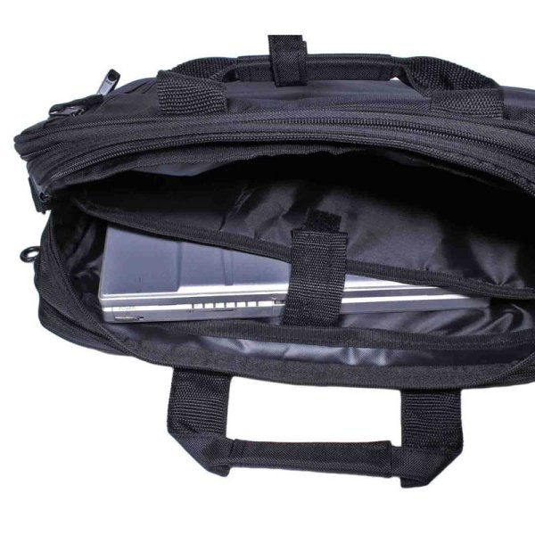 画像6: ビジネスバッグ リュック機能 メンズ レディース 大容量 B4ファイル対応 2層式 ブランド UNITED CLASSY ノートＰＣ対応 マチ拡張機能 ショルダーベルト 3Way 黒 横型 通勤 通学 出張 (6)