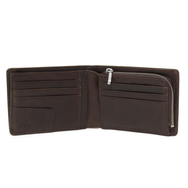 サイフカードホルダーU.PrenomaU.PレノマNo:61R655牛革二つ折り２層式札入れチャック式小銭入れレザー財布化粧箱入り就職入学ギフト贈り物プレゼントお祝い