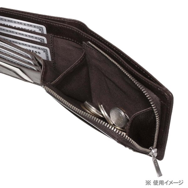 サイフカードホルダーU.PrenomaU.PレノマNo:61R655牛革二つ折り２層式札入れチャック式小銭入れレザー財布化粧箱入り就職入学ギフト贈り物プレゼントお祝い