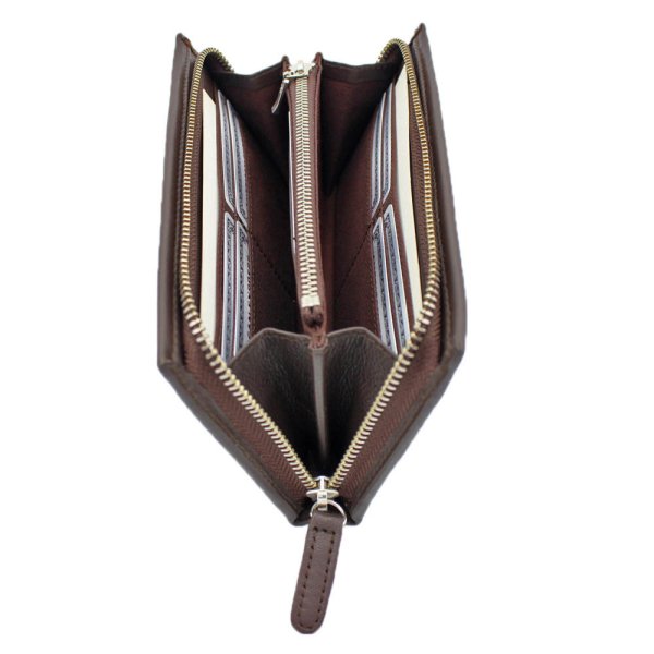 サイフラウンドファスナー長財布束入れメンズ本牛革ステッチブランドU.Prenoma61R672小銭入れカード入れスリムソフトレザー化粧箱入りギフトプレゼントお祝い