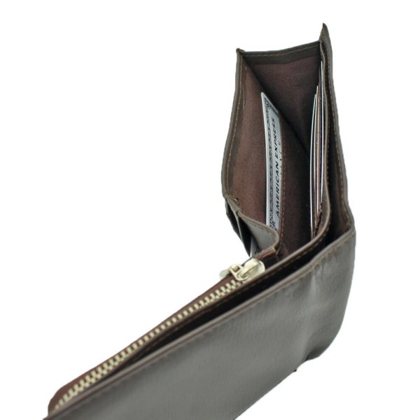 サイフ二つ折り財布札入れメンズ本牛革ステッチブランドU.Prenoma61R675ファスナー小銭入れカード入れスリムソフトレザー化粧箱入りギフトプレゼントお祝い