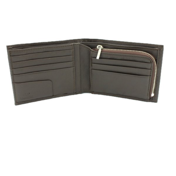 サイフ二つ折り財布札入れメンズ本牛革ステッチブランドU.Prenoma61R675ファスナー小銭入れカード入れスリムソフトレザー化粧箱入りギフトプレゼントお祝い