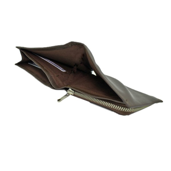 サイフ二つ折り財布札入れメンズ本牛革ステッチブランドU.Prenoma61R675ファスナー小銭入れカード入れスリムソフトレザー化粧箱入りギフトプレゼントお祝い