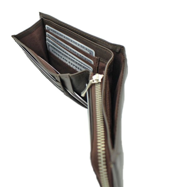 サイフ二つ折り財布札入れメンズ本牛革ステッチブランドU.Prenoma61R675ファスナー小銭入れカード入れスリムソフトレザー化粧箱入りギフトプレゼントお祝い