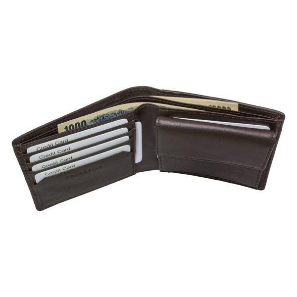 画像6: 財布 二つ折り 札入れ ブランド メンズ 本革 サイフ カードポケット 小銭入れ ブランド Crocodile 6CM052 シープスキン レザー 化粧箱入り ギフト 贈り物 プレゼント お祝い (6)