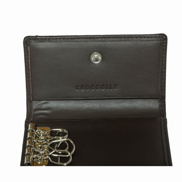 画像5: 三つ折り キー ケース ４連 キーフック ブランド Crocodile クロコダイル 6CM055 おしゃれ ソフト シープスキン レザー 化粧箱入り ギフト 贈り物 プレゼント お祝い (5)