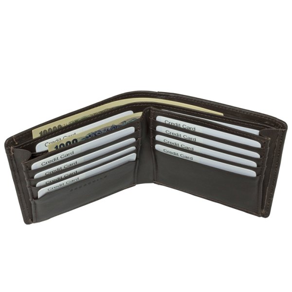 画像5: 財布 薄マチ 二つ折り 札入れ ブランド メンズ 本革 レザー サイフ 大容量 カードポケット 小銭入れ無し ブランド Crocodile クロコダイル 6CM057 シープスキン レザー 化粧箱入り ギフト 贈り物 プレゼント (5)