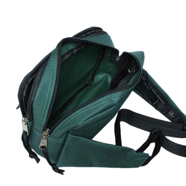 ウエストポーチ角型バッグ盗難防止二重ロック構造ブランドAVALONアバロン7002本体2室前ポケット付き集金旅行お出掛けお散歩