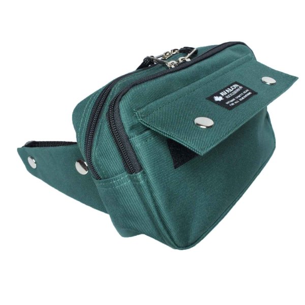 ウエストポーチ角型バッグ盗難防止二重ロック構造ブランドAVALONアバロン7002本体2室前ポケット付き集金旅行お出掛けお散歩