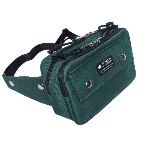ウエストポーチ角型バッグ盗難防止二重ロック構造ブランドAVALONアバロン7002本体2室前ポケット付き集金旅行お出掛けお散歩