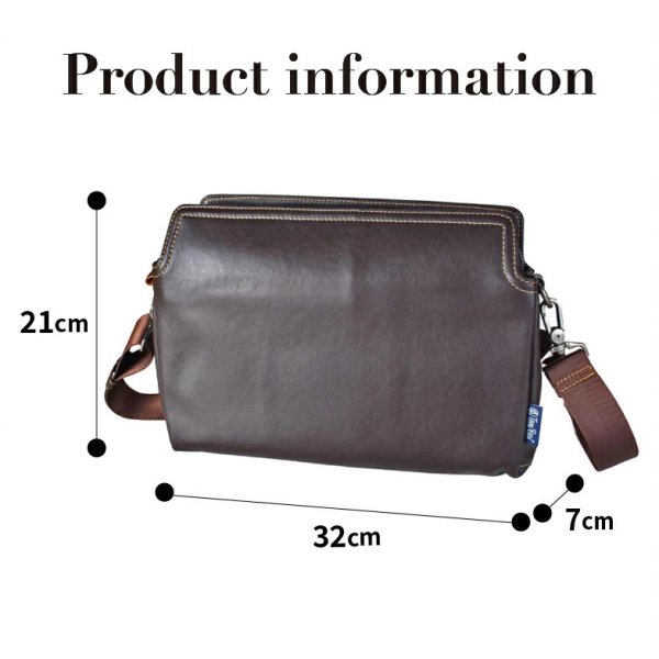 画像9: ショルダーバッグ クラッチ ハンドバッグ 牛革 レザー 横型 肩掛け メンズ フォーマル ブランド Troy Bros トロイブロス 7032 本革 お出掛け 冠婚葬祭 旅行 外出 (9)