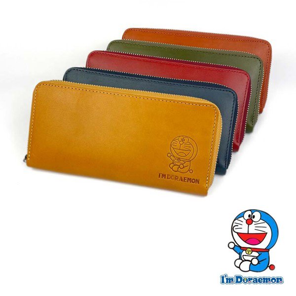 画像12: サイフ ラウンドファスナー 長財布 財布 小銭入れ ロングウォレット 本革 牛革 日本製 栃木レザー×姫路レザー ブランド ドラえもん dor-50 リアルレザー カード入れ (12)