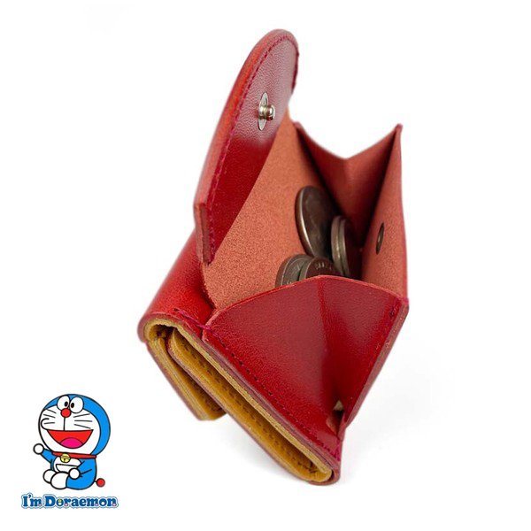 画像7: サイフ 3つ折り 財布 小銭入れ 牛革 日本製 栃木レザー×姫路レザー ブランド ドラえもん dor-51 本革 ミニウォレット リアルレザー (7)