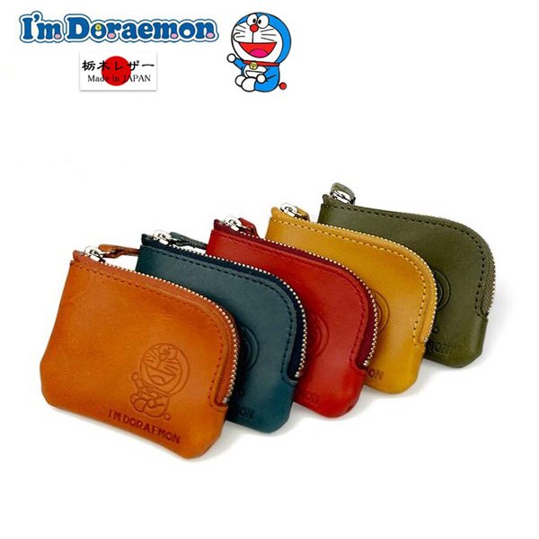 画像2: サイフ Ｌ字ファスナー 小銭入れ 財布 牛革 コインケース 日本製 本革 栃木レザー ブランド ドラえもん dor-63 レザーウォレット リアルレザー (2)