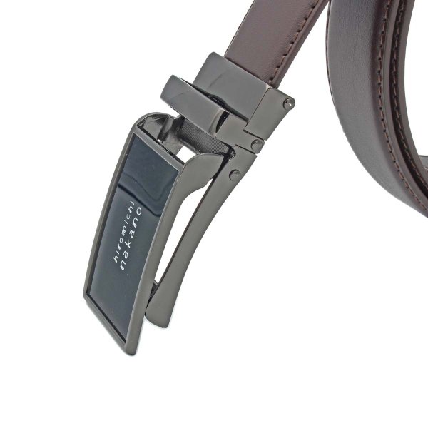 紳士ベルトLL長いロングサイズワンタッチロックブランドHiromichiNakanoおしゃれなベルト33mm幅ウエストサイズ大きな方に130cm長寸ギフト贈り物プレゼントお祝い