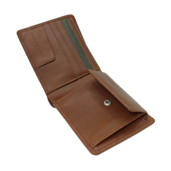 サイフ財布札入れ2つ折りメンズ牛革ブランドCrocodileクロコダイル6CM082小銭入れLWG認証レザー化粧箱入りギフトプレゼントお祝い