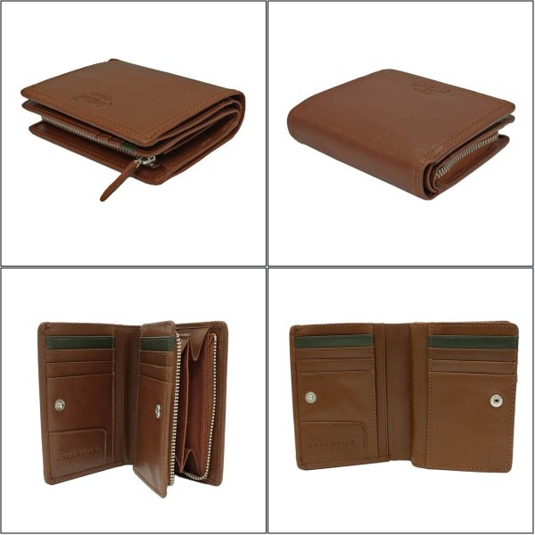 サイフ財布2つ折りラウンドファスナー大型小銭入れメンズ牛革ブランドCrocodileクロコダイルNo:6CM084カード入れLWG認証レザー化粧箱入りギフトプレゼントお祝い