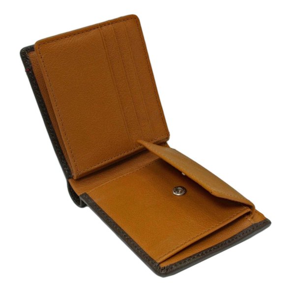 サイフ財布2つ折りスケルトンベロ付き札入れメンズ牛革ブランドBEVERLYHILLSPOLOCLUBNo:61B403カード小銭入れサイドステッチ化粧箱入りギフトプレゼントお祝い