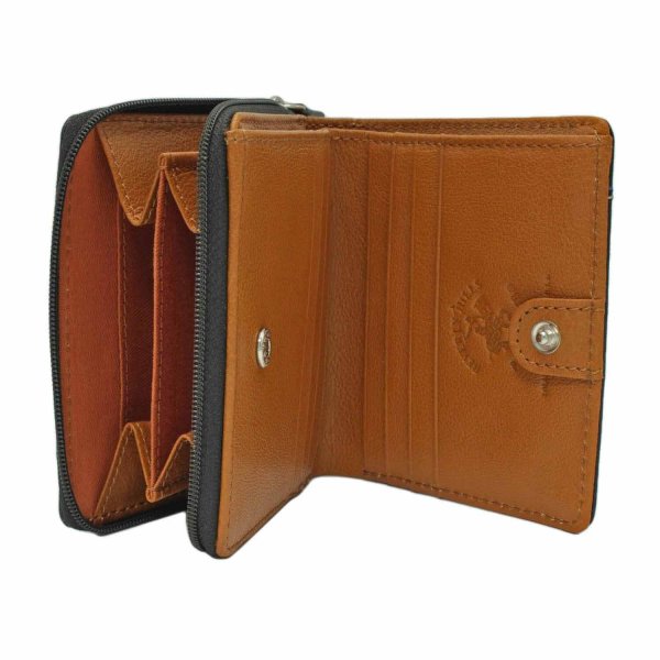 サイフ財布2つ折りラウンドファスナー大型小銭入れメンズ牛革ブランドBEVERLYHILLSPOLOCLUBNo:61B404カードサイドステッチ化粧箱入りギフトプレゼントお祝い