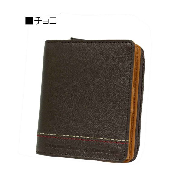 サイフ財布2つ折りラウンドファスナー大型小銭入れメンズ牛革ブランドBEVERLYHILLSPOLOCLUBNo:61B404カードサイドステッチ化粧箱入りギフトプレゼントお祝い