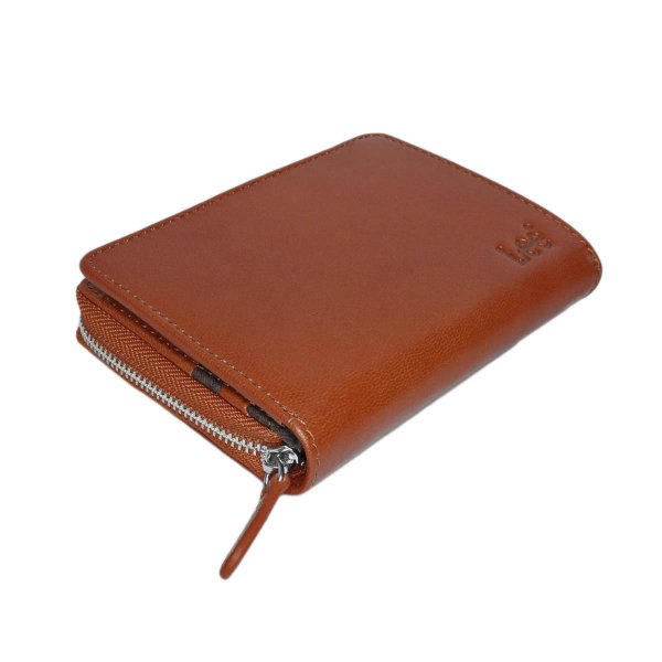 サイフ二つ折り深札入れ財布本革ブランドLee[リー]LES-4山羊革ゴートレザーウォレットラウンドファスナー大きな小銭入れカードポケットギフトプレゼント