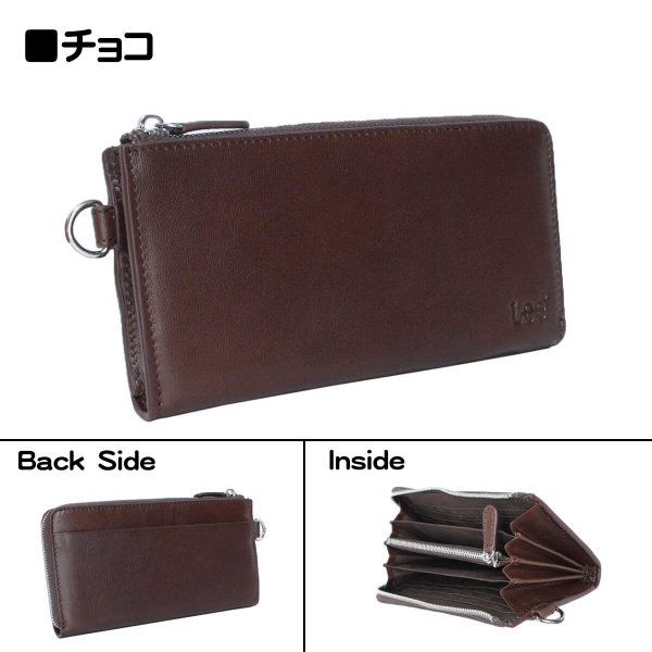 サイフL字ファスナー長財布本革ブランドLee[リー]No:LES-1ゴートレザーカードポケット小銭入れ付きレザーウォレットギフトプレゼント