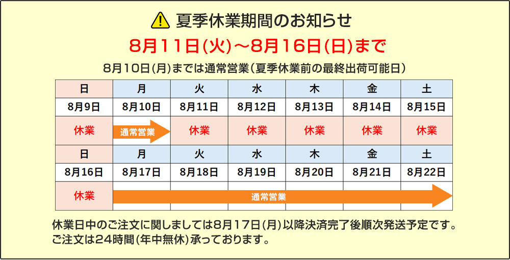 夏季休業